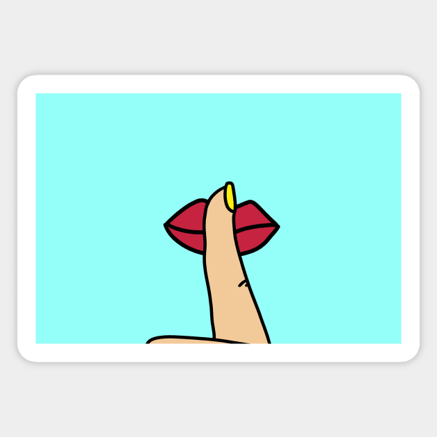 Finger on the lip Sticker by Shus-arts